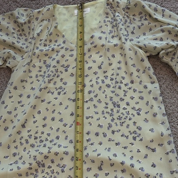 Bohme Sage Floral Blouse Romantic Cottagecore Fall Top Smocked Sleeves S - Picture 7 of 10